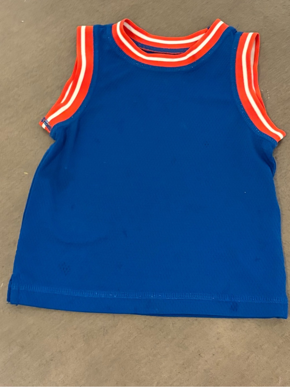 Hanna Andersson sleeveless Knicks basketball sports blue orange jersey 24m 2T